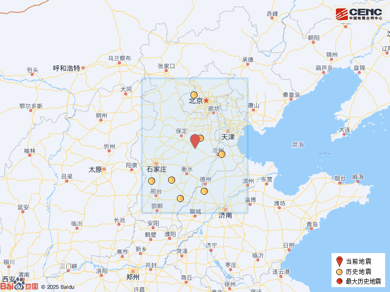 河北沧州3.4级地震