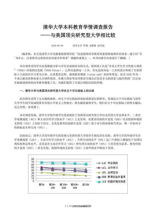 清华大学发布最新本科教学质量报告